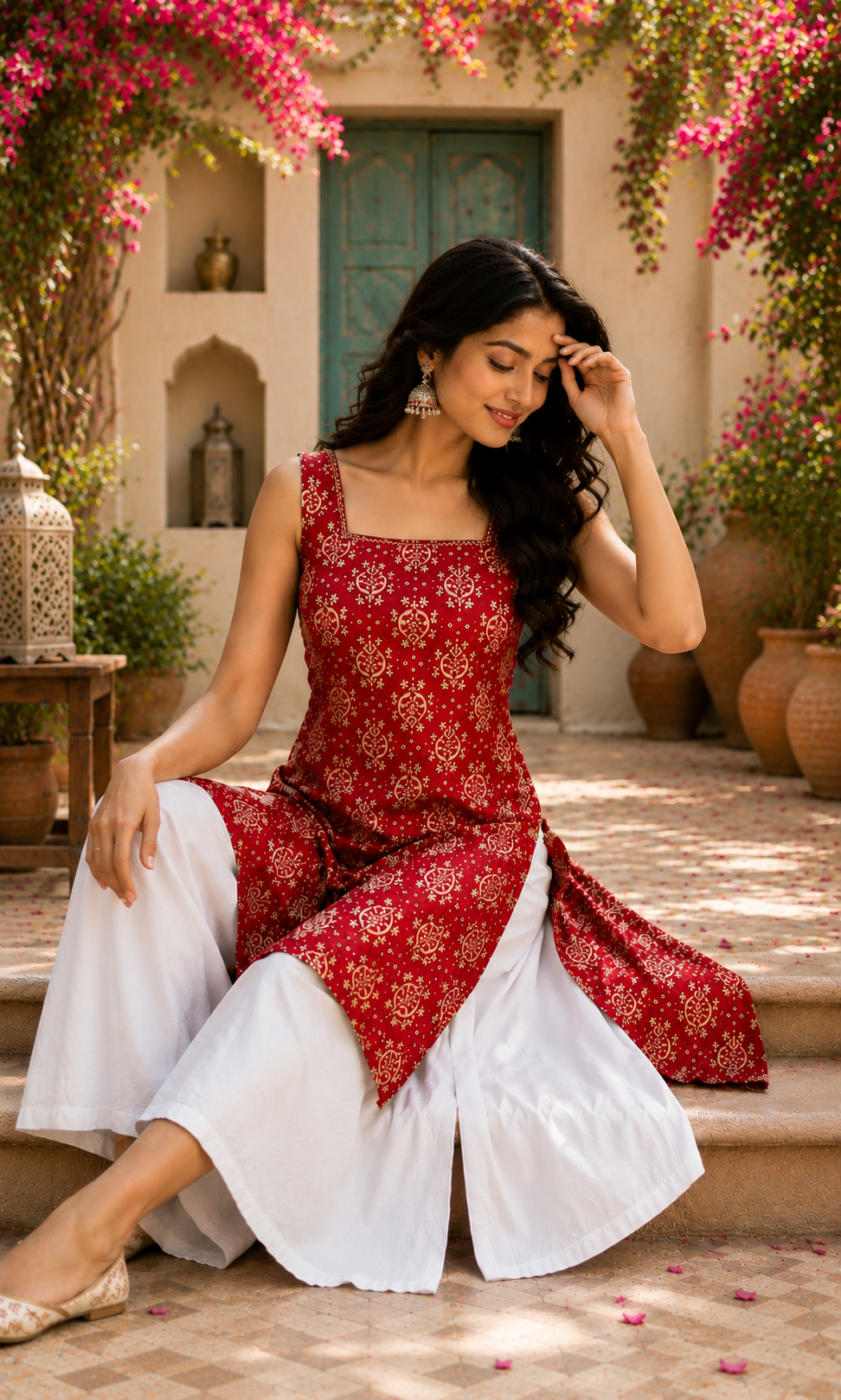 Trendy Red ethnic stylish wear