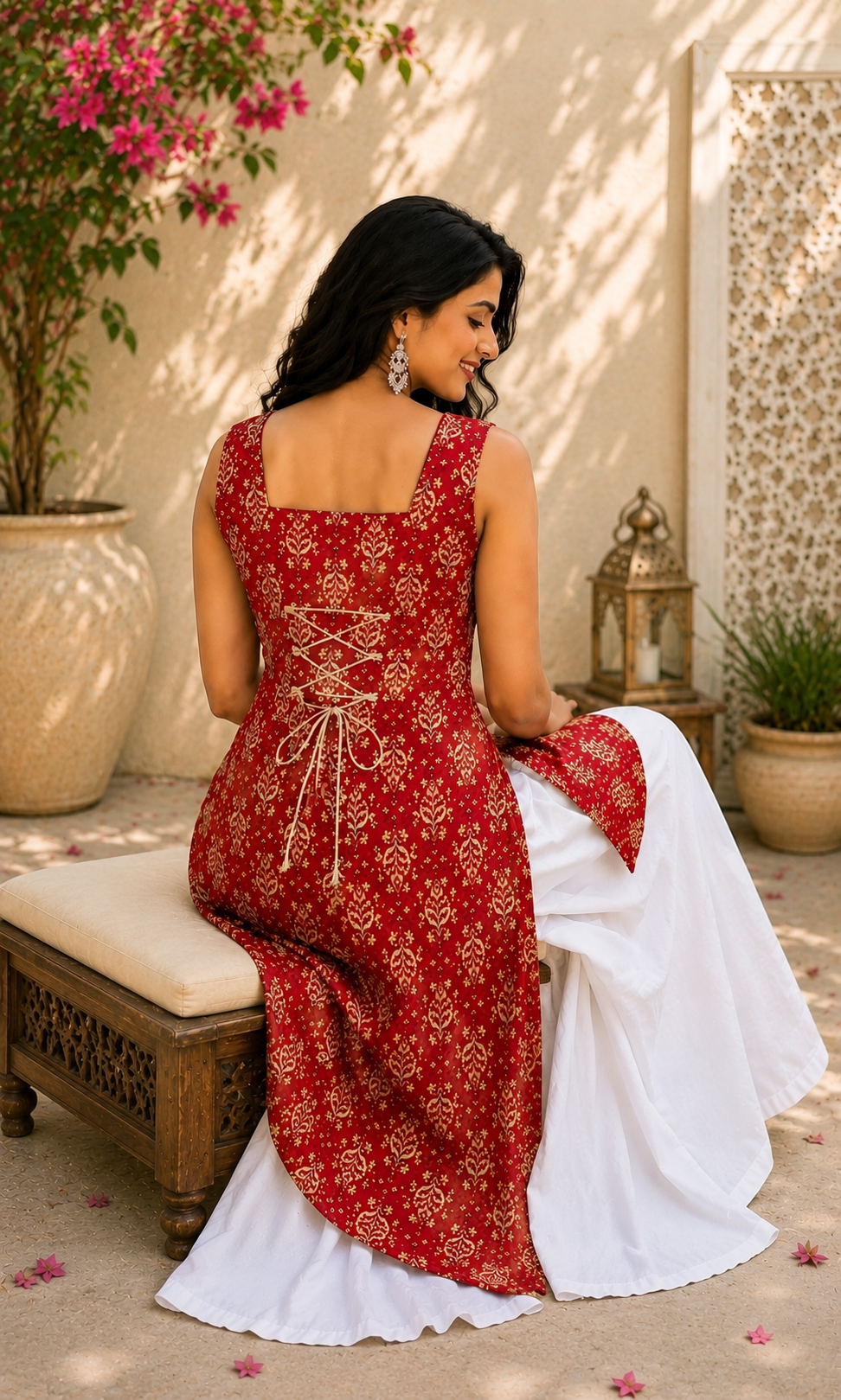 Trendy Red ethnic stylish wear