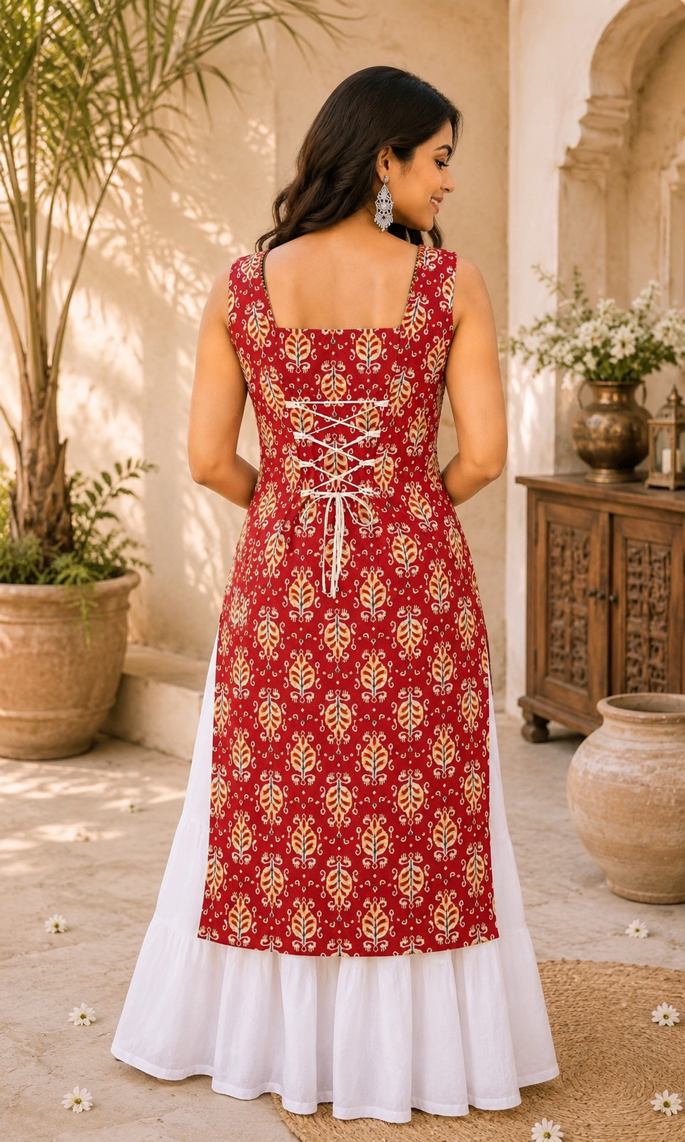 Trendy Red ethnic stylish wear